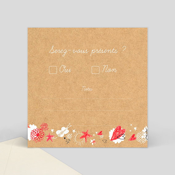 Carton réponse mariage Mariage Enfant Verso