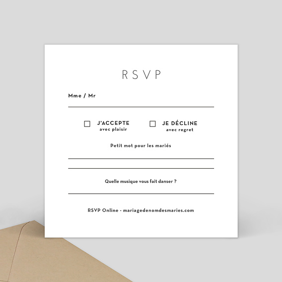 Carton réponse mariage Puzzle Verso