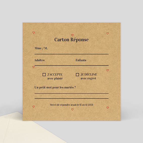 Carton réponse mariage Timeline Verso
