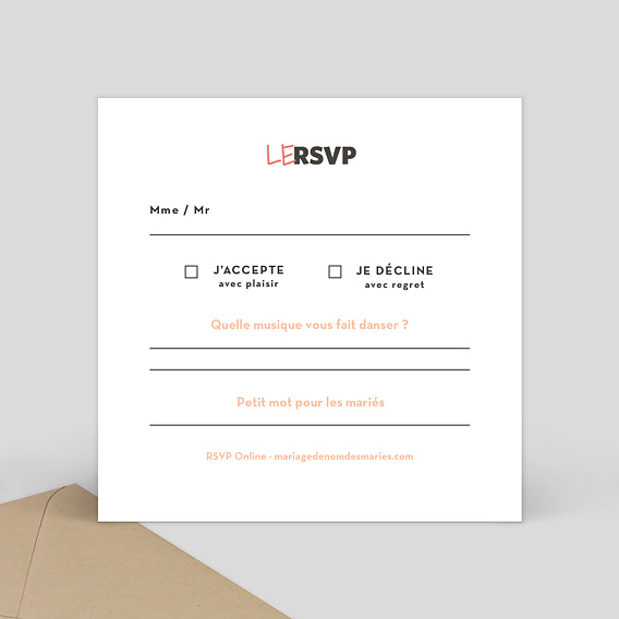 Carton réponse mariage Affiche de Film Verso