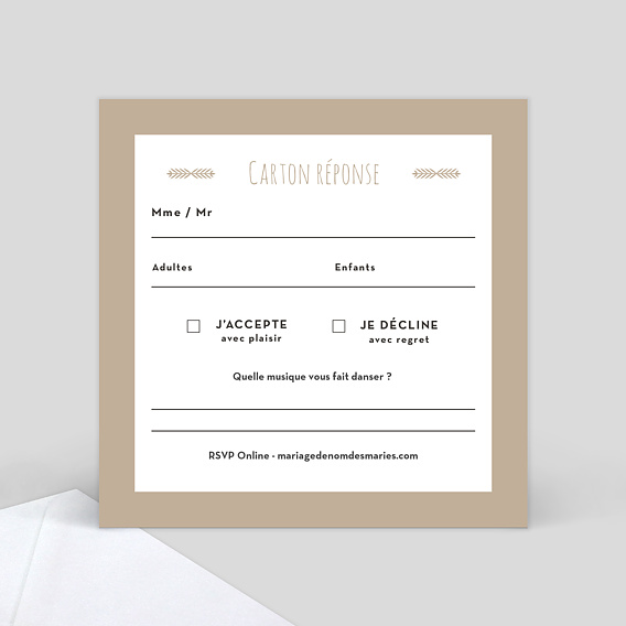 Carton réponse mariage Nous Nous Marions Verso