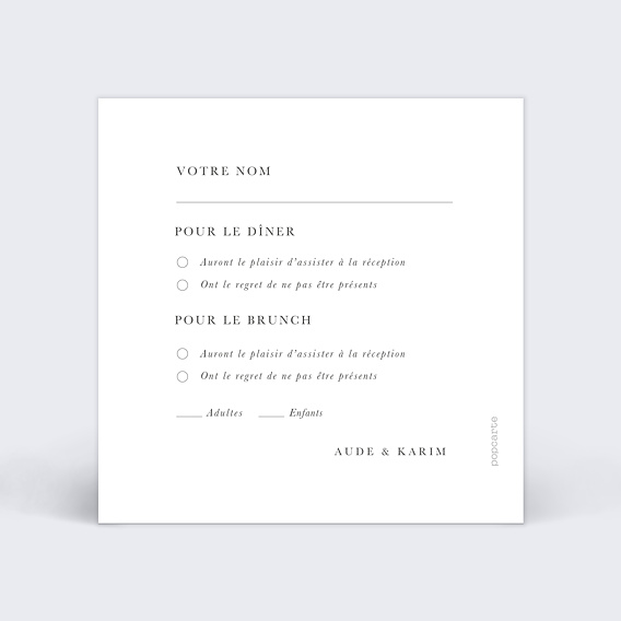 Carton réponse mariage Jardin Sauvage Verso