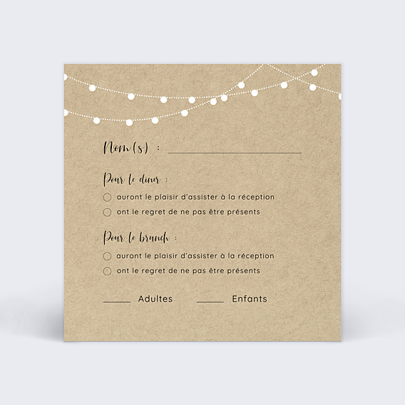 Carton Réponse Mariage Arbre