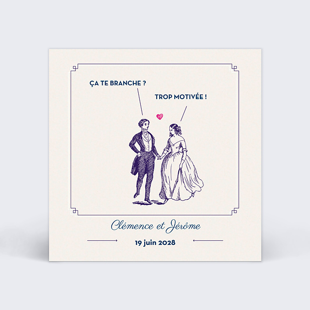 Carton Réponse de Mariage Hirondelle d'amour Recto