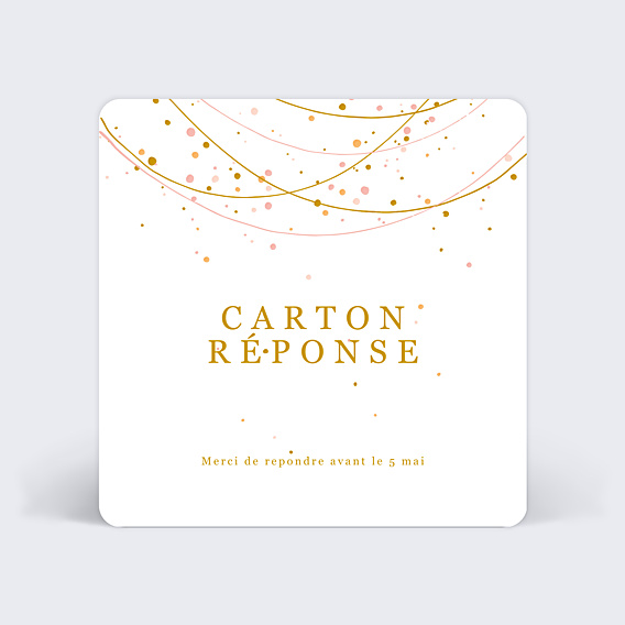 Carton Réponse Mariage Fairy Lights
