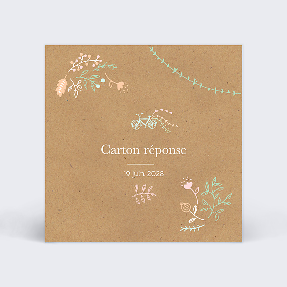 Carton Réponse Mariage Promenade Champêtre