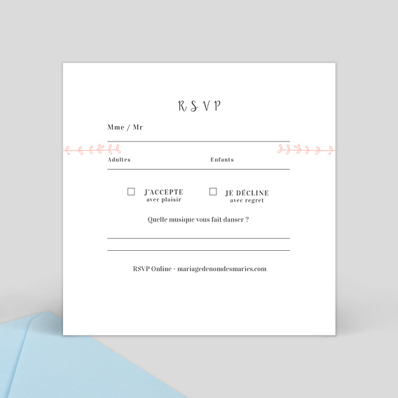 Carton réponse mariage Mariage Illustré Verso