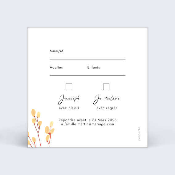 Carton Réponse Mariage Wild Flowers