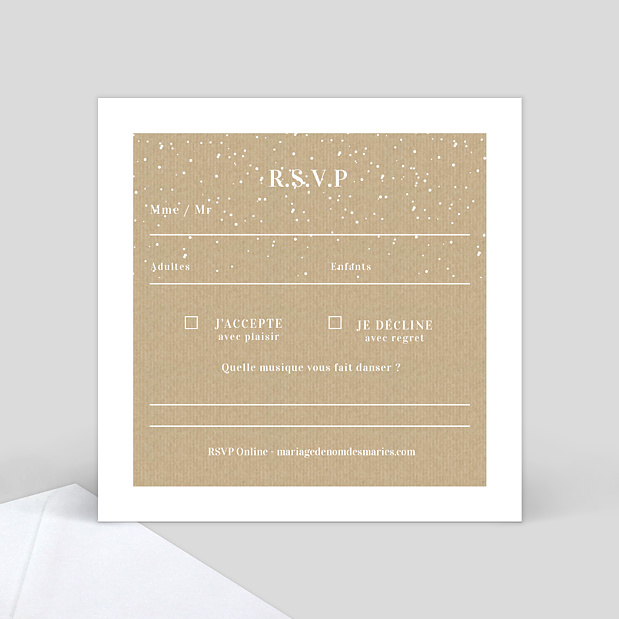 Carte réponse de mariage Instant rêvé Verso