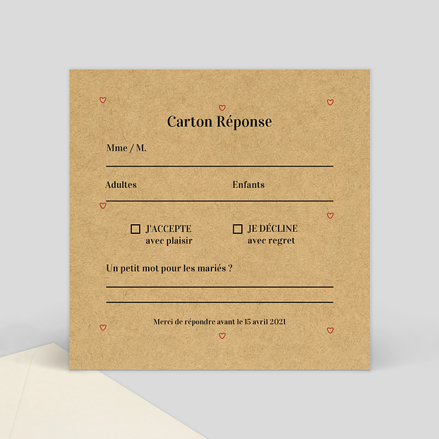 Carton Réponse de Mariage Timeline Verso
