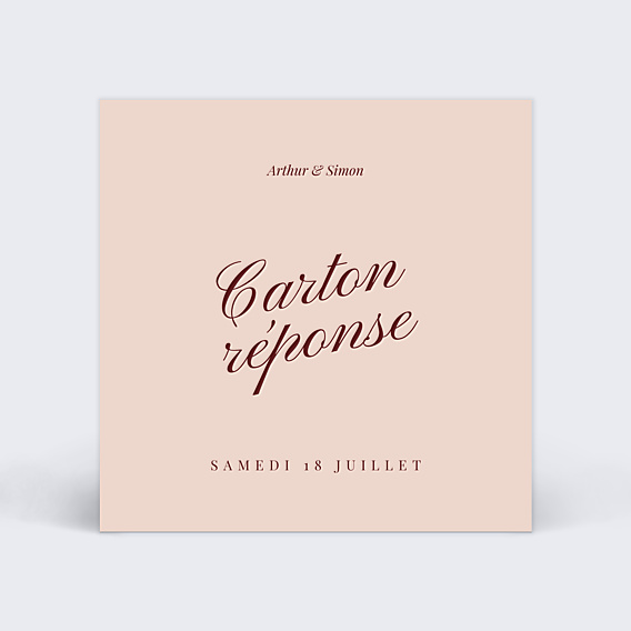 Carton Réponse Mariage Amour passionnel