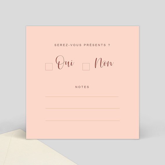 Carton réponse mariage Velours Verso