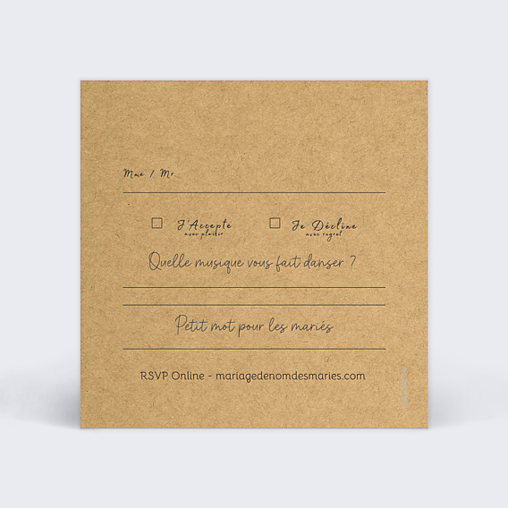 Carton Réponse Mariage Lune de Miel