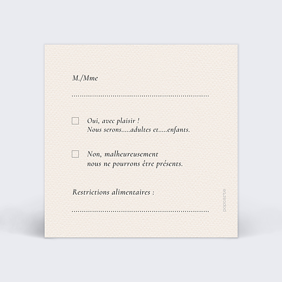 Carton Réponse Mariage Domaine