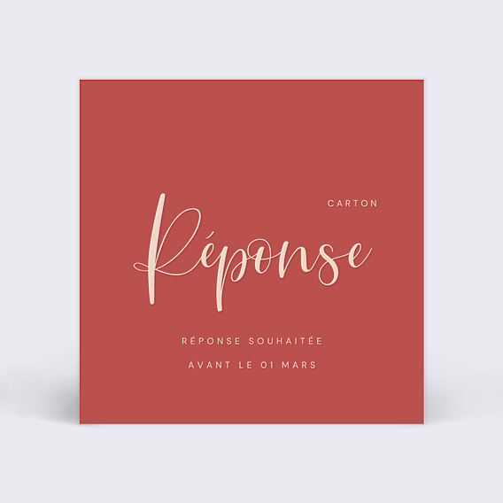 Carton Réponse Mariage Velours