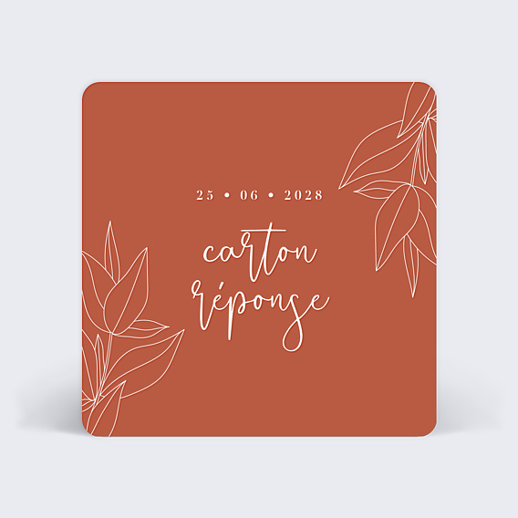 Carton Réponse Mariage Terracotta Flowers
