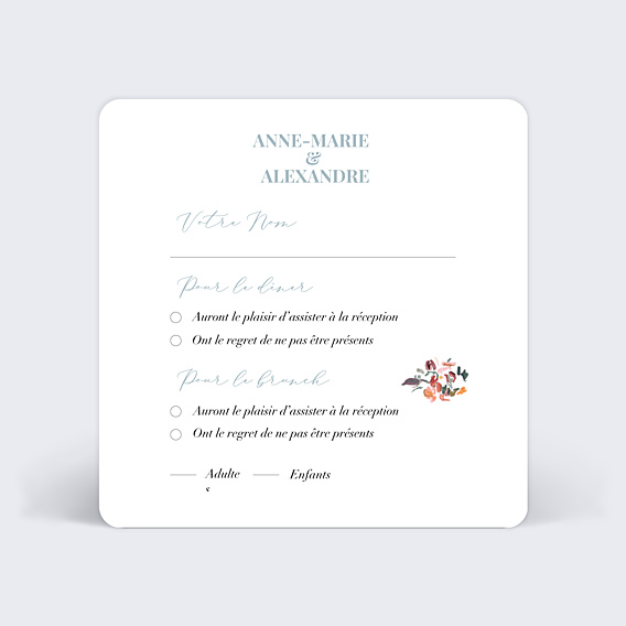 Carton Réponse Mariage Jolies Illustrations