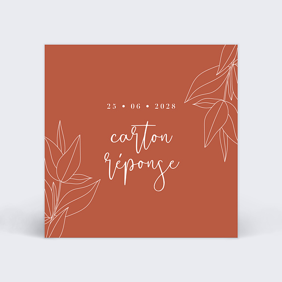 Carton réponse mariage Terracotta Flowers