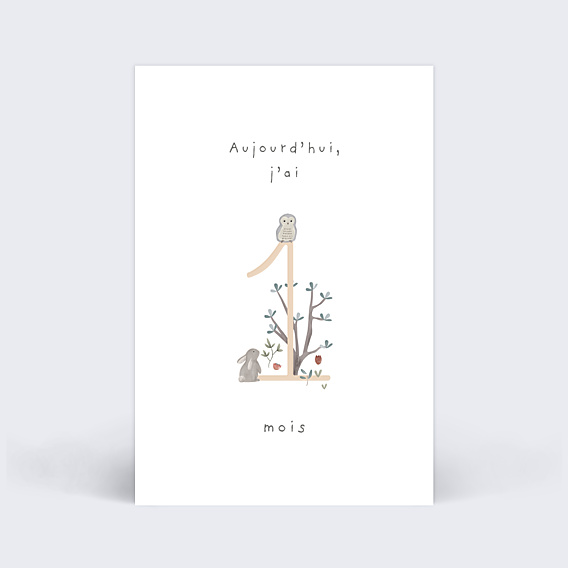 Carte Étape Bébé Petit Sous-bois