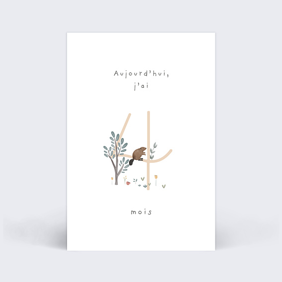Carte étape bébé Petit Sous-bois Carte 5