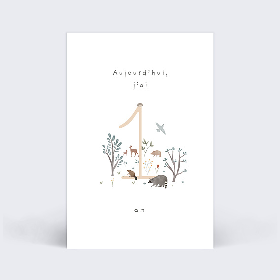 Carte étape bébé Petit Sous-bois Carte 6