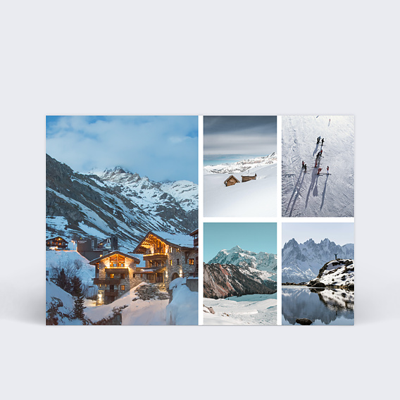 Carte Collaboration Carte multiphoto 5 photos - Val d'Isère - Hiver