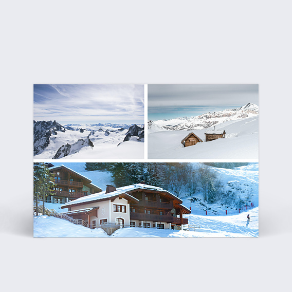 Carte Collaboration Multiphoto horizontale - Les Châlets de Valmorel – hiver