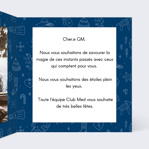 Carte Collaboration Joyeuses Fêtes Club Med Intérieur Droit
