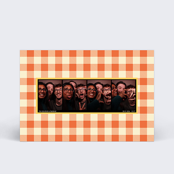 Collaboration Tabobine x Popcarte : vichy orange