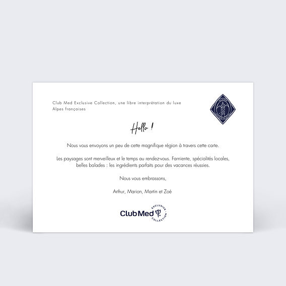 Carte Collaboration Carte multiphoto 5 photos - Val d'Isère - Hiver Verso