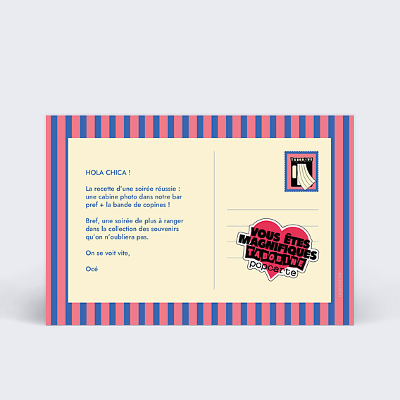 Collaboration Tabobine x Popcarte : rayures bleues