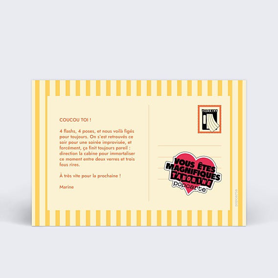 Collaboration Tabobine x Popcarte : rayures oranges