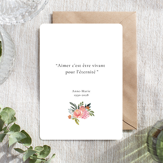 Faire-part décès Bouquet Eternel