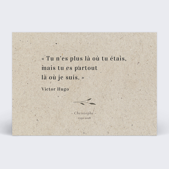 Faire-part décès Doux Repos Recto