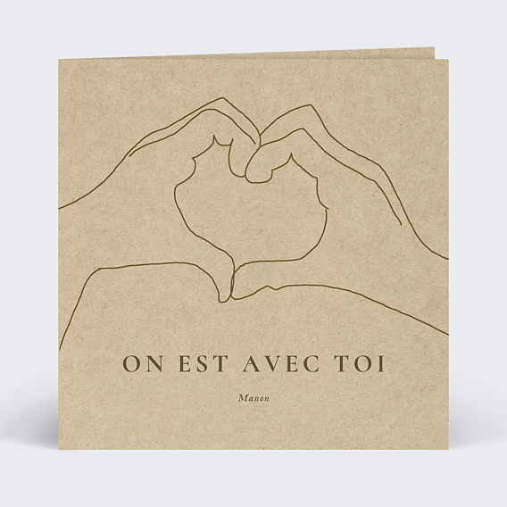 Carte amitié Coeur avec les Mains