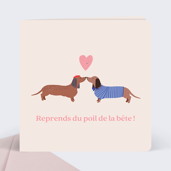 Carte amitié Duo Chiens