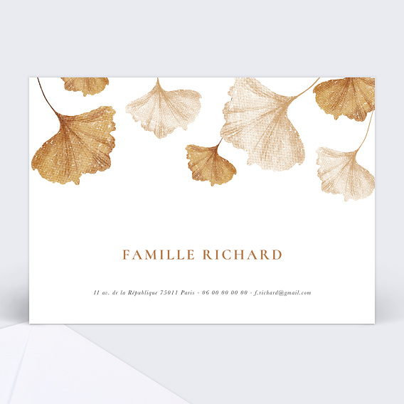 Carte amitié Fleur beige