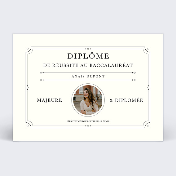 Carte amitié Le diplôme