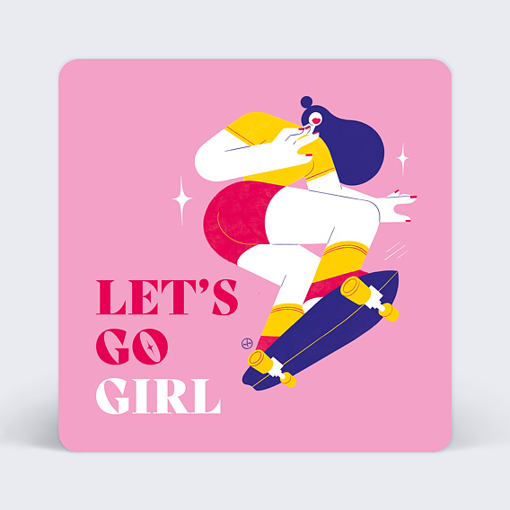 Carte amitié Laura Deleuze x Popcarte - Let's go girl