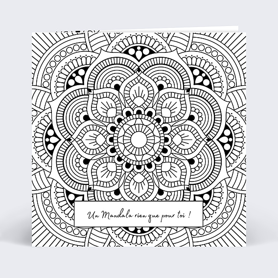 Carte amitié Coloriage Mandala