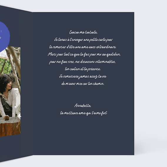 Carte amitié Coupe meilleure amie Intérieur Droit