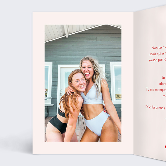 Carte amitié 1001 Coeurs Intérieur Gauche