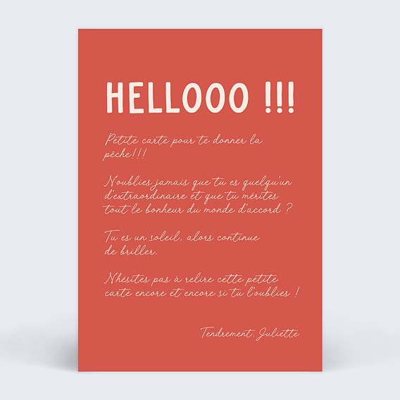 Carte amitié Je m'aime Verso