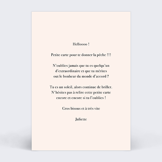 Carte amitié Je Suis Verso