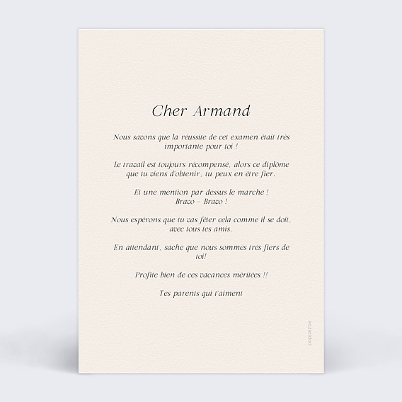 Carte amitié Parchemin Verso