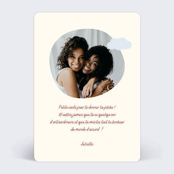 Carte amitié Soleil Verso