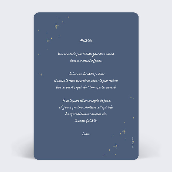 Carte bon rétablissement Super-Héroïne Verso