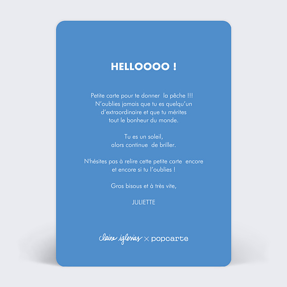 Carte amitié Claire Iglesias x Popcarte - Vie Colorée Verso