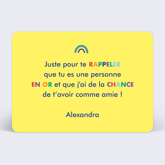 Carte amitié You Rock Verso