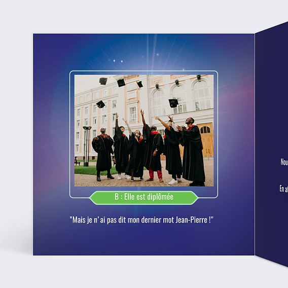 Carte amitié Gagner des Diplômes Intérieur Gauche